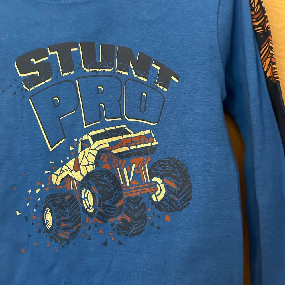 4 piece set of 2 Monster Truck pajama long sleeve set